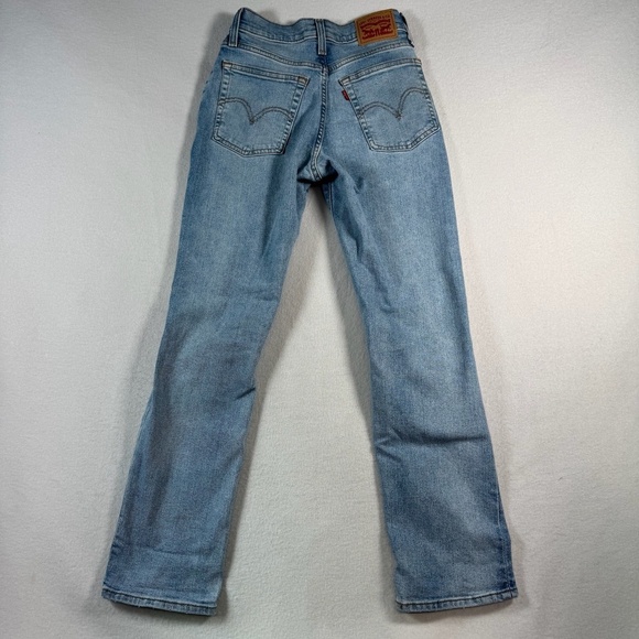 Levis Jeans Womens 25 Blue Wedgie Straight High Rise Light Wash Button Fly - Picture 2 of 14